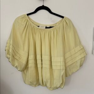 Maeve by Anthropologie Light Yellow Women's Blouse